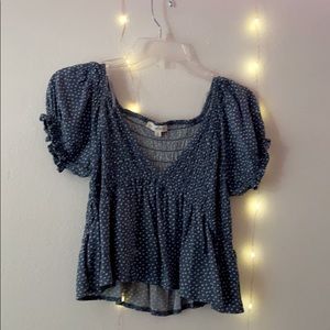 LA Hearts (PacSun) blue floral blouse